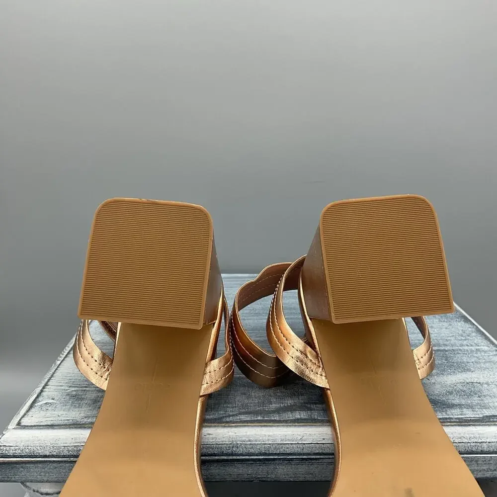 NEW Linea Paolo Women’s Emmie Heeled Sandals Gold Size 10M